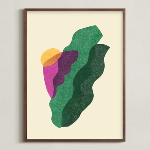 This is a tropical green art with standard by Carrie Moradi called la flor