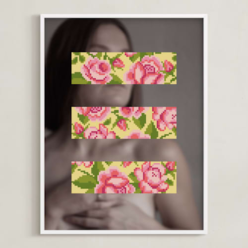 This is a gray and pink art with standard by Maria WhalesWay called abstract female portrait 2