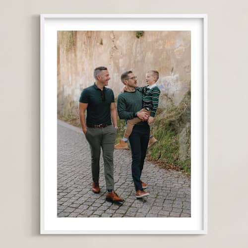 This is a white photo art with standard by Minted called the big picture: father's day framed photo