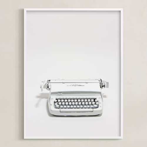 This is a white on white art with standard by Cristiane called the typewriter
