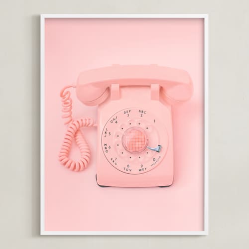 This is a strawberry shortcake pink kids wall art with standard by Alicia Abla called 0 is for operator.