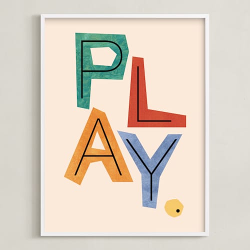 This is a cream kids wall art with standard by Nazia Hyder called creative play