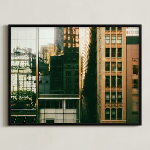 This is a golden art with standard by Ana V. Ramirez called chicago grid