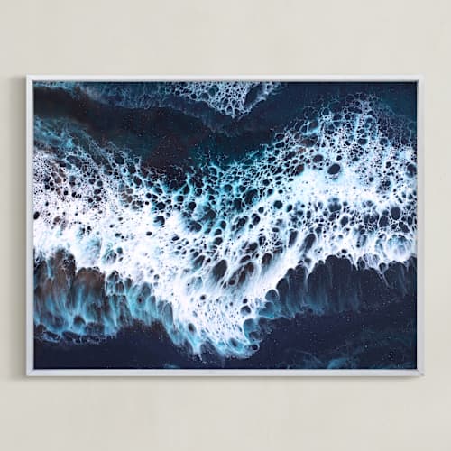 This is a deep blue art with standard by Christa Dominguez called crash ii
