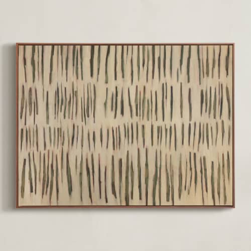 This is a neutral mossy green art with standard by Ashley Armistead called naive