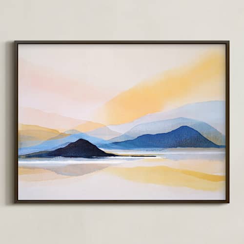 This is a golden art with standard by Shina Choi called mountain in the calm light