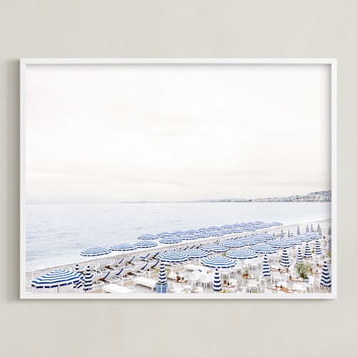 This is a coastal blue art with standard by Jamie Lollback called iconic french riviera