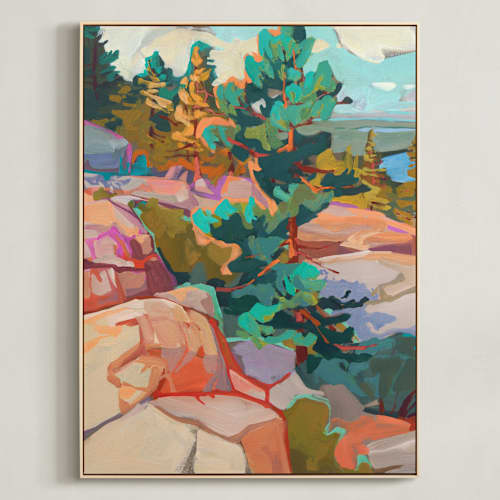 This is a pine art with standard by Jess Franks called side lines 1