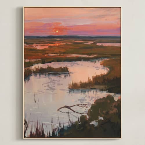 This is a sunset art with standard by Jess Franks called sunset/moonrise 1