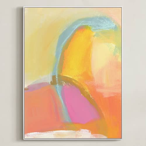 This is a golden yellow art with standard by Karyn Denten called sunrise & waterfalls 1