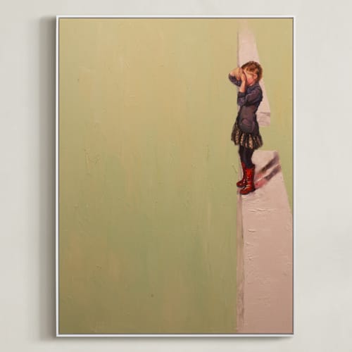 This is a minty lime art with standard by Jamie Peterson called vantage point