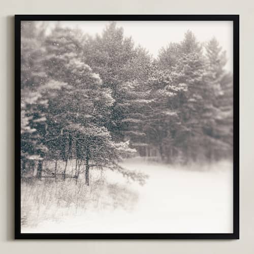 This is a warm taupe gray art with standard by Jacquelyn Sloane Siklos called play on a winters day 1
