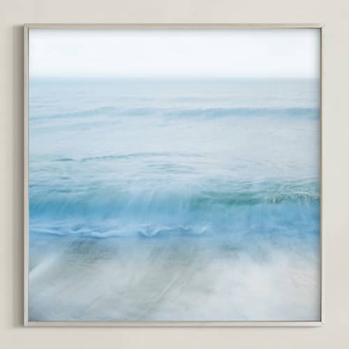 This is a ocean blue art with standard by Jacquelyn Sloane Siklos called standing by the ocean, dreaming