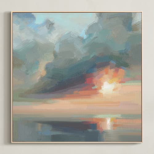This is a dusky coral art with standard by Khara Ledonne called hotshot sky