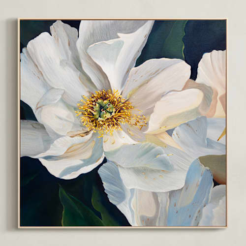 This is a pearl art with standard by Mandy Trimble Leonard called quiet strength in white