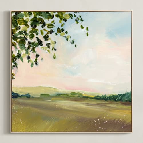 This is a olive art with standard by Lindsay Megahed called orchard view 1