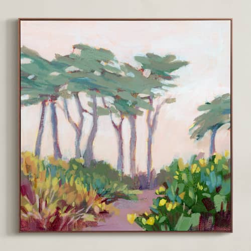 This is a misty peach art with standard by sue prue called cool morning
