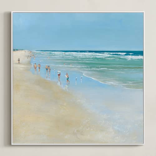 This is a blue art with standard by Stephanie Checton called august stroll i