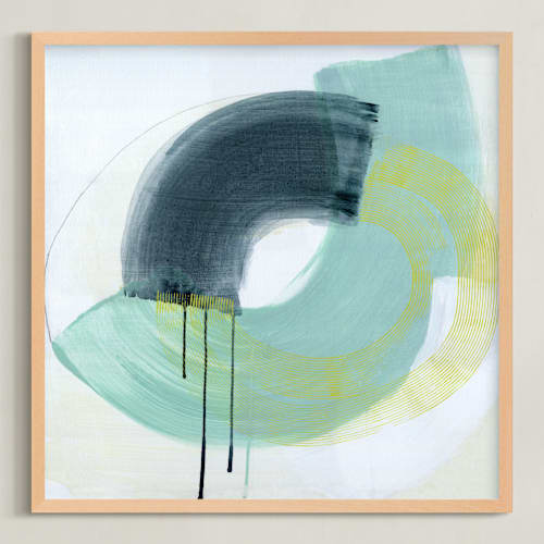 This is a sea foam green art with standard by Kirsta Benedetti called equipoise