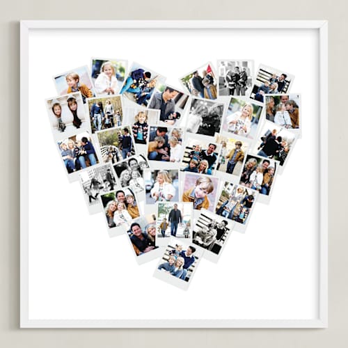This is a white photo art with standard by Minted called framed photo: heart snapshot