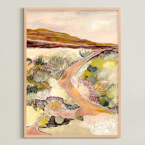 This is a peach art with standard by Sarah Fitzgerald called walk this path with me?