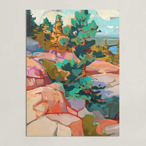 This is a pine art with standard by Jess Franks called side lines 1