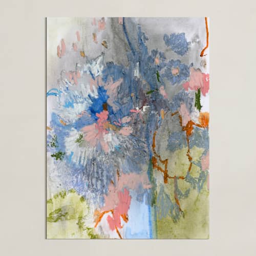 This is a slate blue art with standard by Sonal Nathwani called pastel garden 1