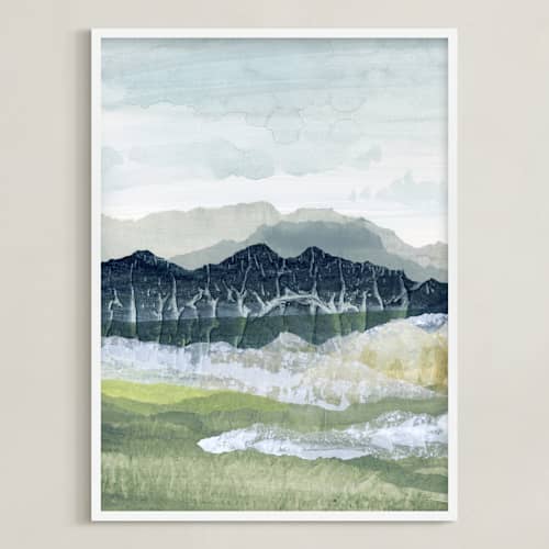 This is a deep blue art with standard by Lara Eckerman called sapphire ridge 1