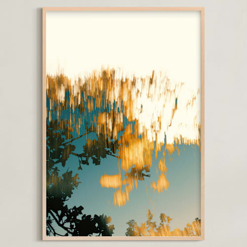 This is a weathered teal art with standard by Candice Estep called fleeting foliage