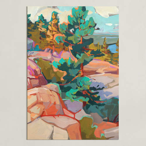 This is a pine art with standard by Jess Franks called side lines 1