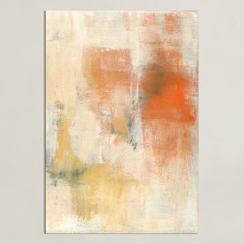 This is a burnt orange art with standard by Ilana Greenberg called tomorrow's promises
