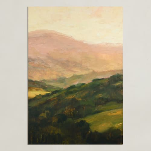 This is a blush art with standard by Wendy Keller called pink hills 1