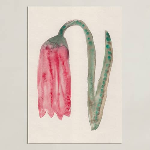 This is a dusty red art with standard by Alisa Galitsyna called the morning garden 2
