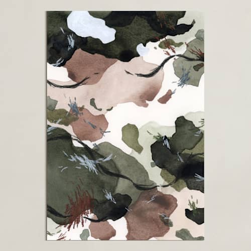 This is a muted green art with standard by Amalia Penny called gaia 2