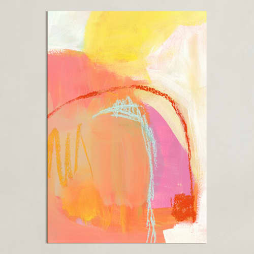 This is a coral art with standard by Karyn Denten called sunrise & waterfalls 2