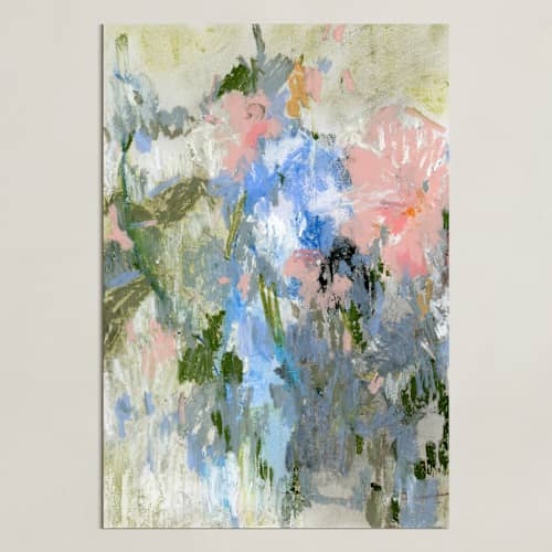 This is a slate blue art with standard by Sonal Nathwani called pastel garden 2