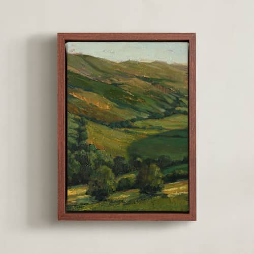 This is a field art with standard by Wendy Keller called green valley 1