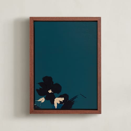 This is a navy blue art with standard by Caryn Owen called floral hues of blue