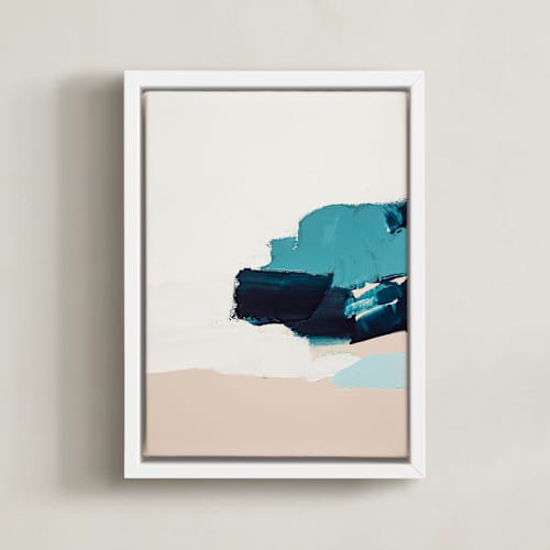 This is a dark blue art with standard by Caryn Owen called hidden beach diptych ii
