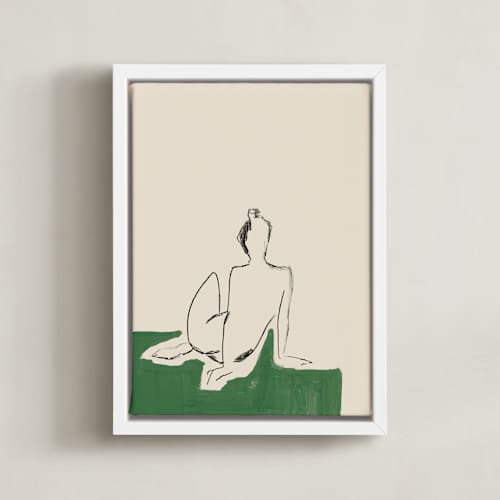 This is a verdant emerald art with standard by Annie Clark called figure on green