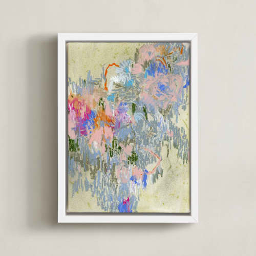 This is a slate blue art with standard by Sonal Nathwani called pastel garden 3