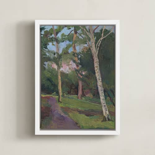 This is a forest green art with standard by Catilustre called evening walk