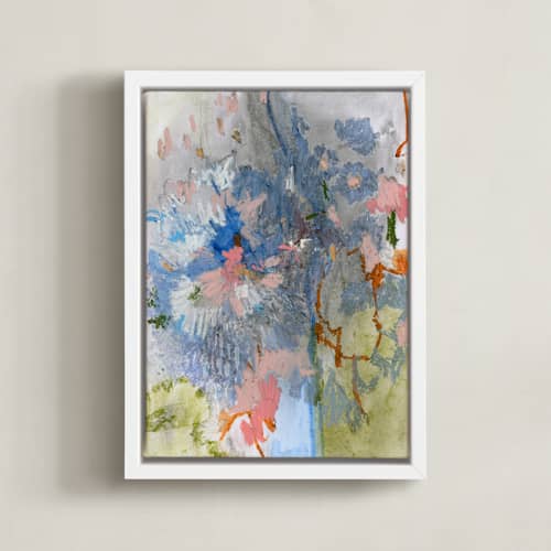 This is a slate blue art with standard by Sonal Nathwani called pastel garden 1