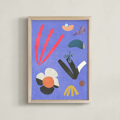 This is a deep blue kids wall art with standard by Sumak Studio called at the bottom of the ocean