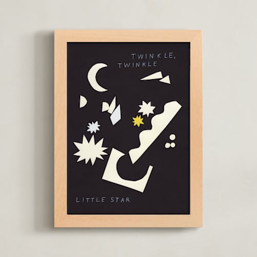 This is a twilight nursery wall art with standard by Elliot Stokes called twinkle, twinkle little star