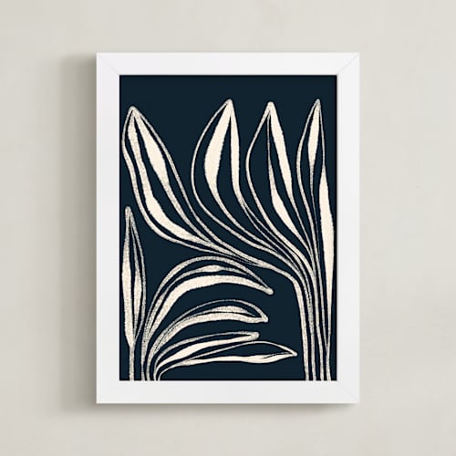 This is a midnight art with standard by ALICIA BOCK called navy botanical #1