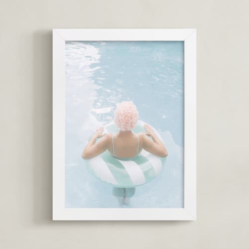 This is a powder blue art with standard by Alicia Abla called float