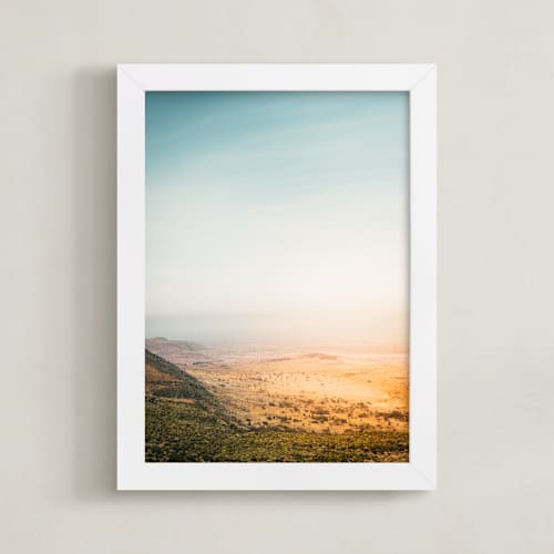 This is a teal and orange art with standard by David Michuki called great rift valley i