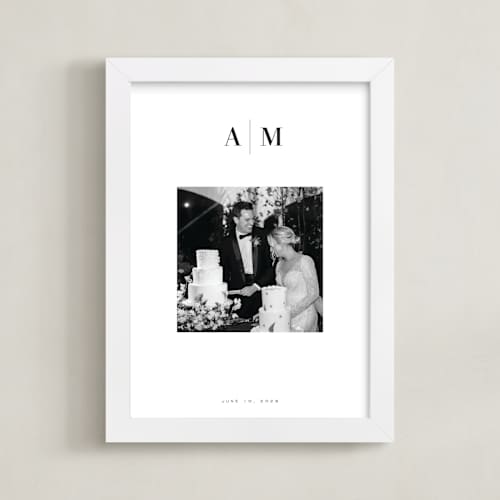 This is a white photo art with standard by Minted called framed photo: monogram