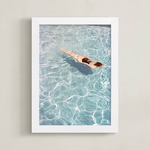This is a pool blue art with standard by Whitney Deal called going for a swim